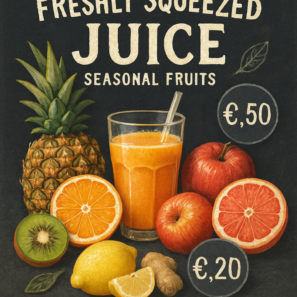 Freshly squeezed juice offer
